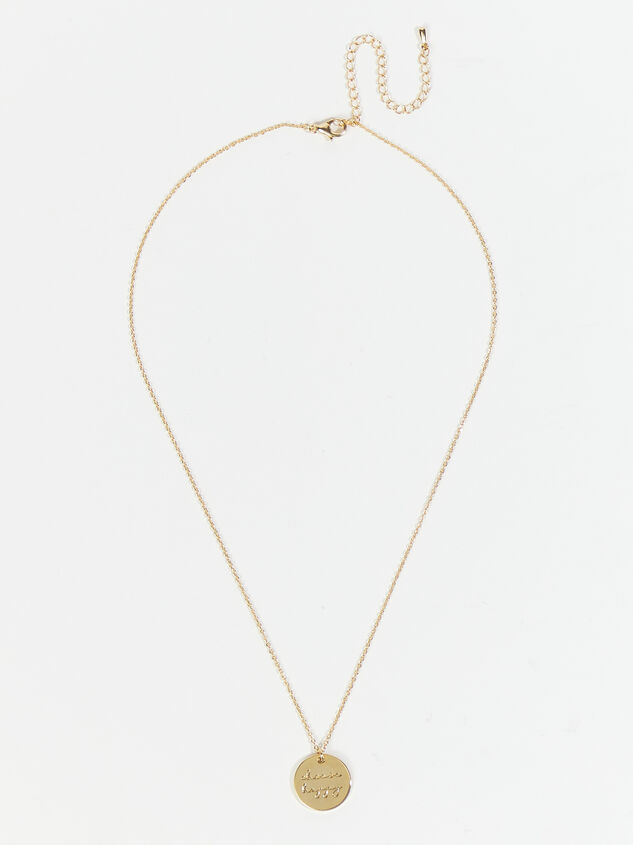 18k Gold Choose Happy Necklace Detail 2 - ARULA