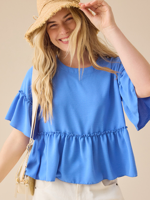 Lori Ruffle Sleeve Top - ARULA