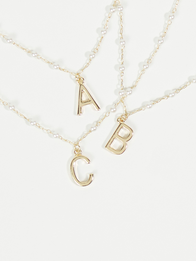 The Dainty Pearl Chain Monogram Necklace - ARULA