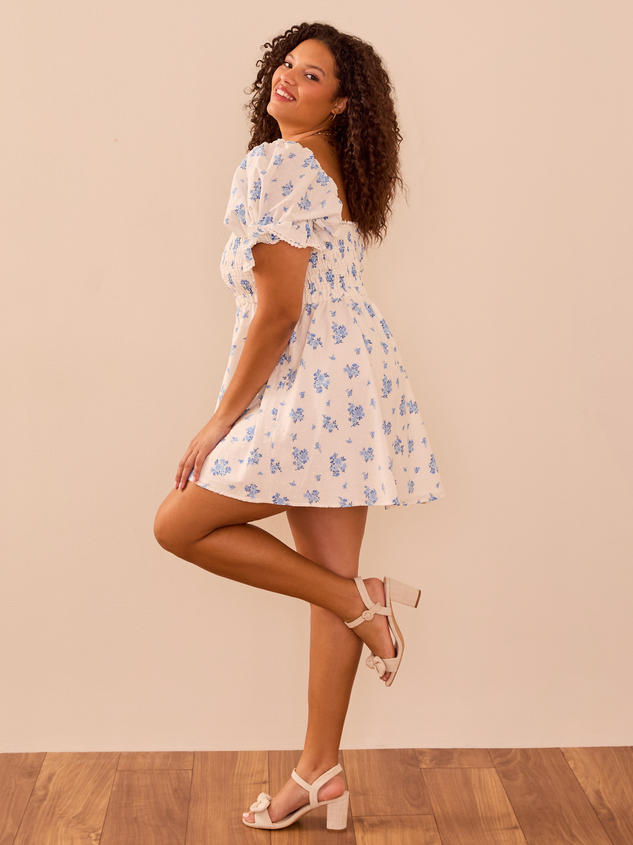 Shannon Floral Clip Dot Dress Detail 4 - ARULA