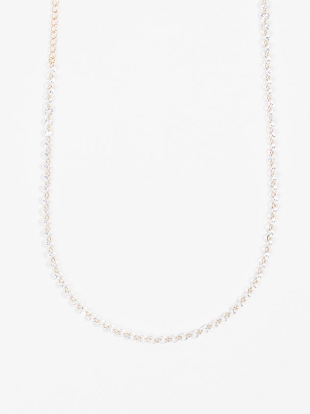Dainty Crystal Beaded Choker Necklace Detail 2 - ARULA