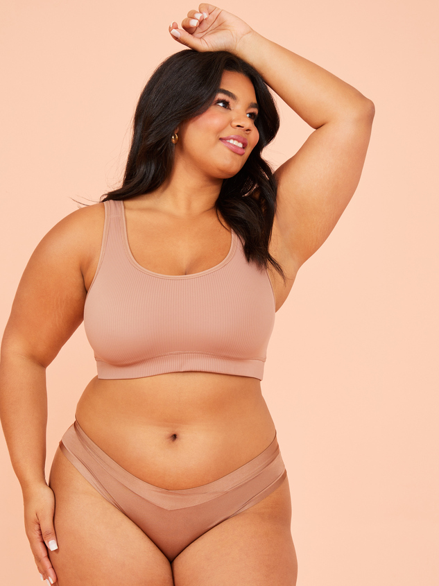 Rib Crop Tank Bralette Detail 2 - ARULA