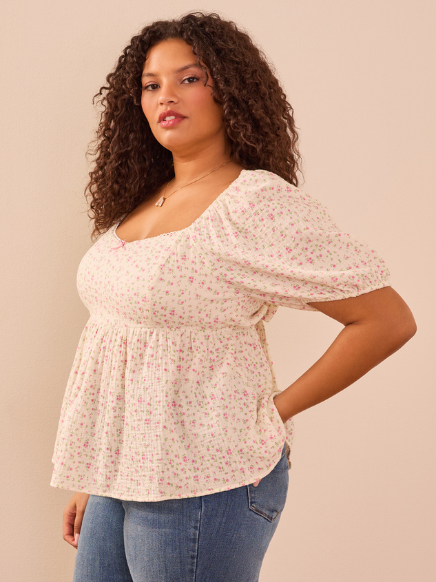 Eden Floral Babydoll Top Detail 4 - ARULA