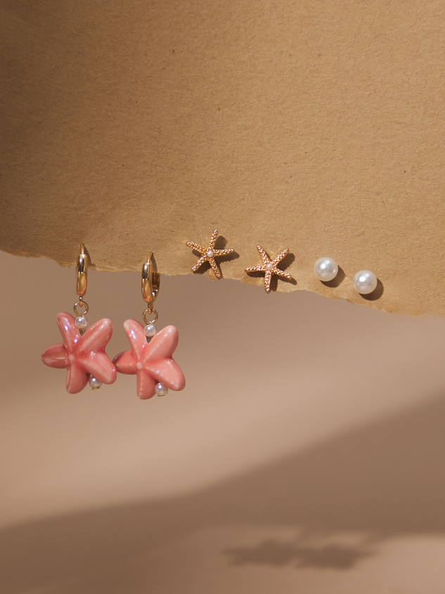 Floral Teardrop Dangle Earring Set - ARULA