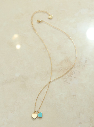 18K Gold Dainty Heart Charm Necklace - ARULA - 