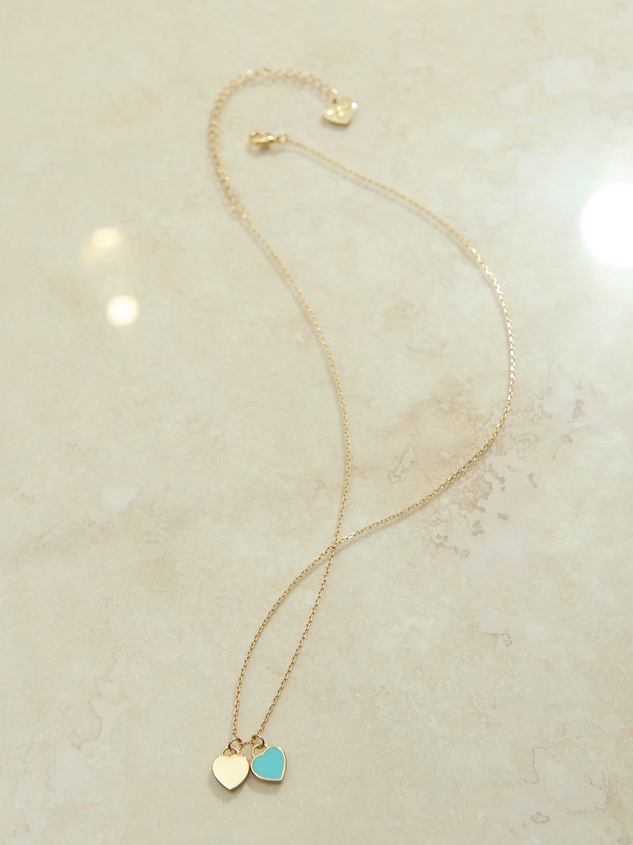 18K Gold Dainty Heart Charm Necklace - ARULA