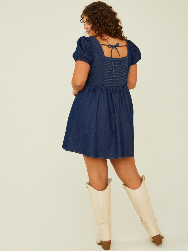 Cassidy Denim Dress Detail 5 - ARULA