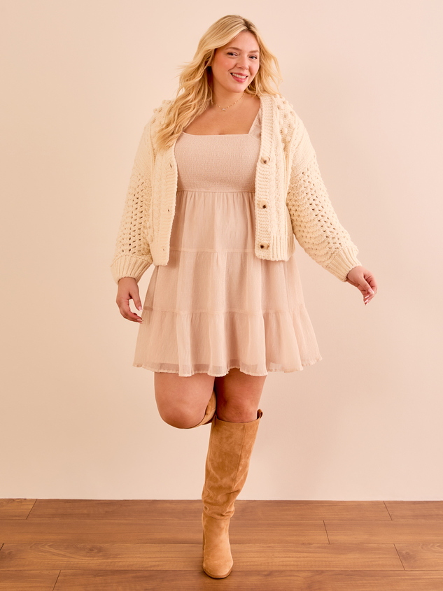 Logan Tiered Mini Dress Detail 3 - ARULA