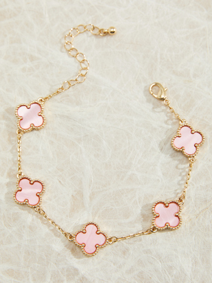 Clover Double Sided Pink Bracelet - ARULA - 