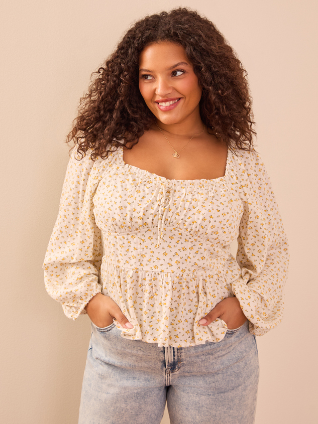 Bella Floral Top Detail 2 - ARULA