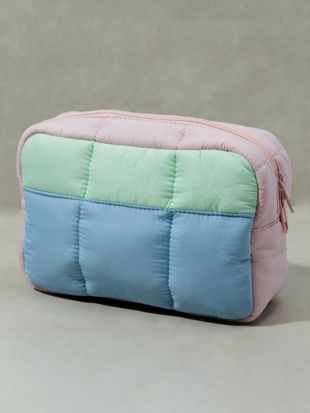 Colorblock Cosmetic Bag Detail 2 - ARULA