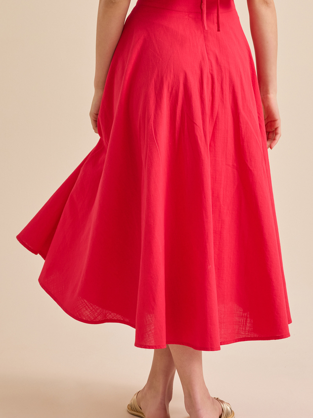 Grace Linen Midi Skirt Detail 5 - ARULA