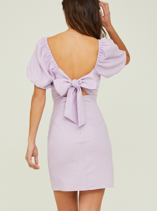 Primrose Puff Sleeve Linen Dress - ARULA