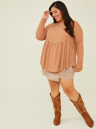 Huxley Waffle Long Sleeve Top - ARULA