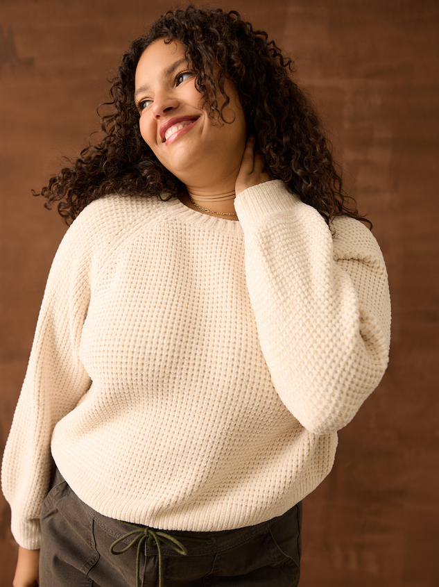 Ivory chenille sweater new arrivals