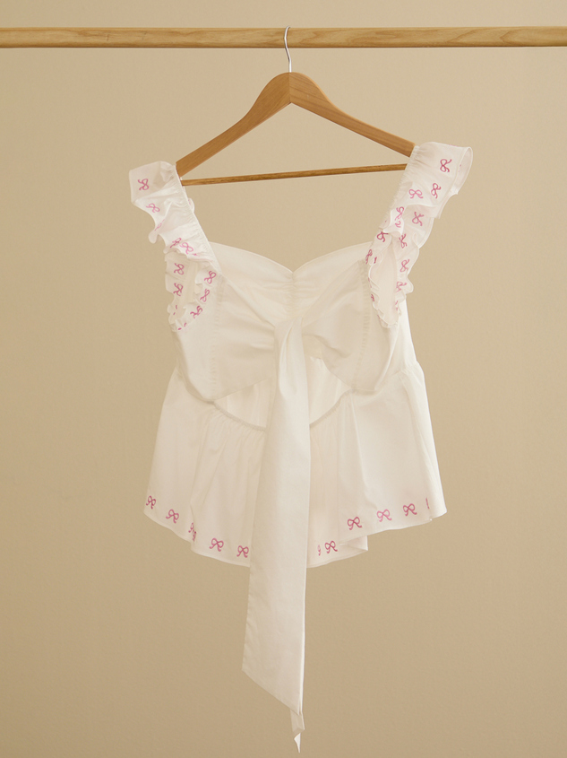 Larissa Bow Tie-Back Top Detail 3 - ARULA