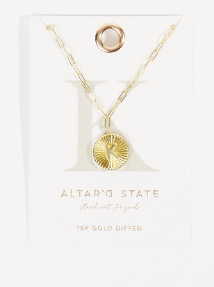 18K Gold Paperclip Burst Monogram Pendant Necklace - K - ARULA