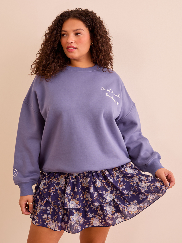 Do What Makes You Happy Sweatshirt Detail 3 - ARULA