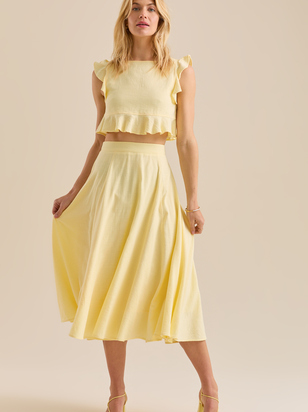Grace Linen Midi Skirt - ARULA