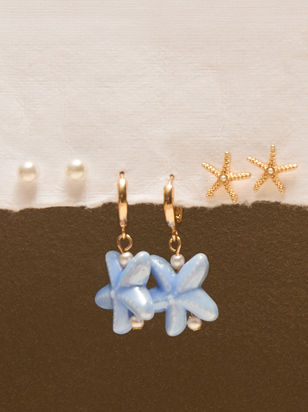 Blue Starfish Earring Set - ARULA - 