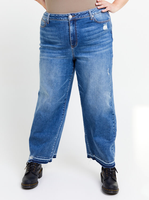 Incrediflex Release Hem Wide Leg Jeans Detail 2 - ARULA
