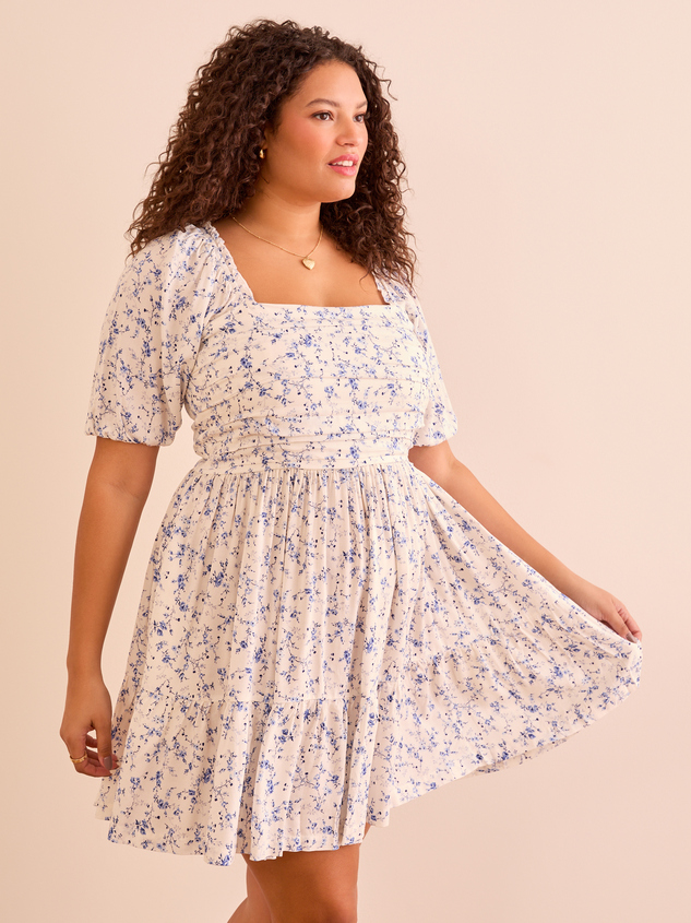 Wilow Floral Mini Dress Detail 5 - ARULA