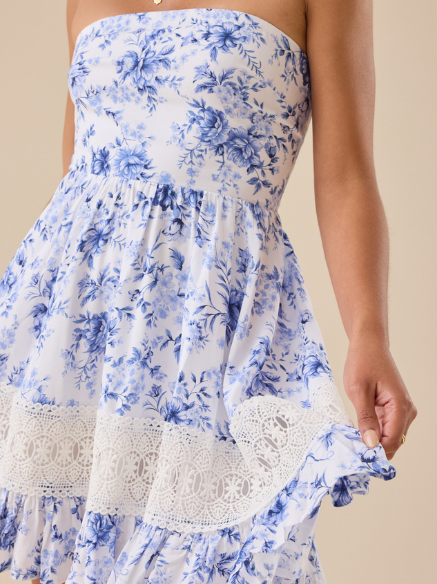 Scottlyn Strapless Floral Mini Dress Detail 4 - ARULA