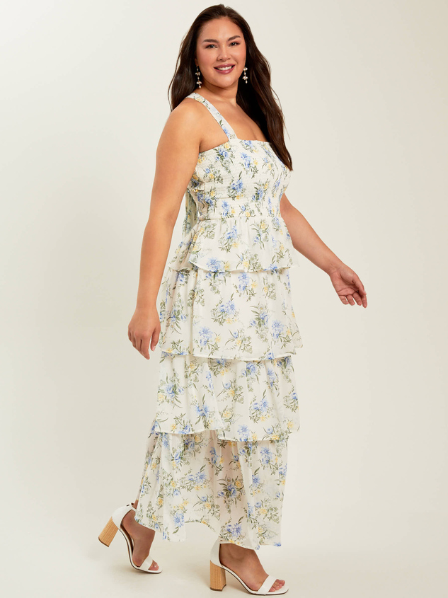 Willow Tiered Floral Maxi Dress Detail 3 - ARULA