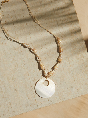 Mother of Pearl Shell Cord Necklace - ARULA