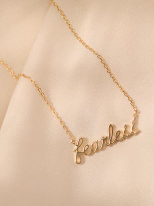 18K Gold Fearless Charm Necklace - ARULA - 