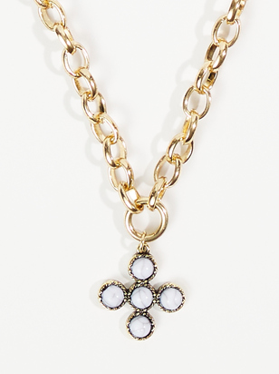 Stone Cross Chain Necklace - ARULA