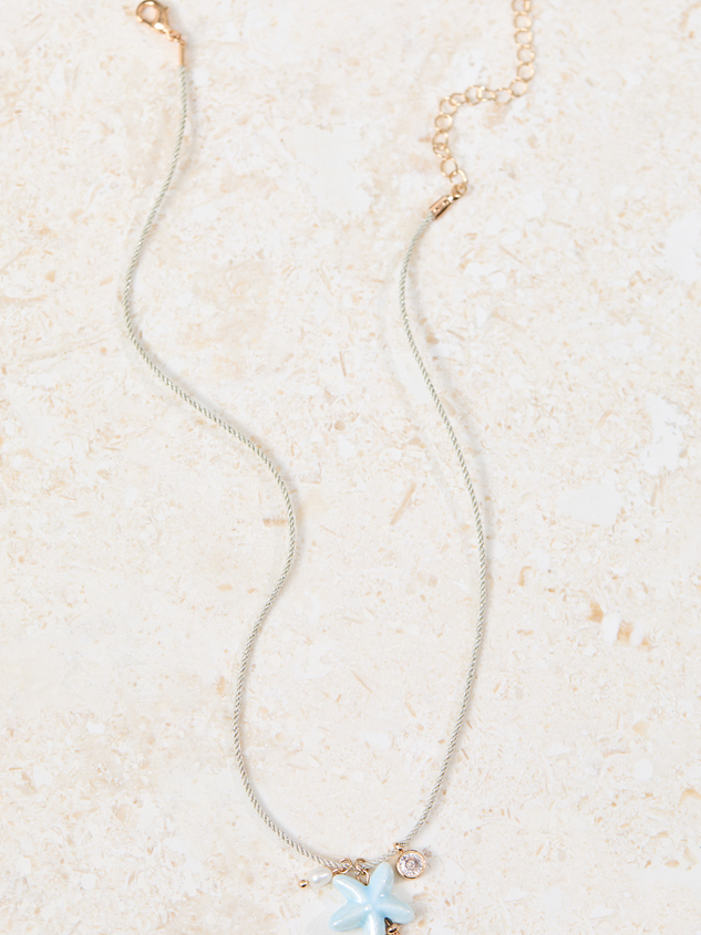 Cord Starfish Charm Necklace Detail 2 - ARULA
