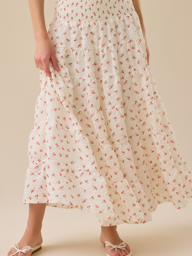 Ruth Floral Midi Skirt Detail 3 - ARULA