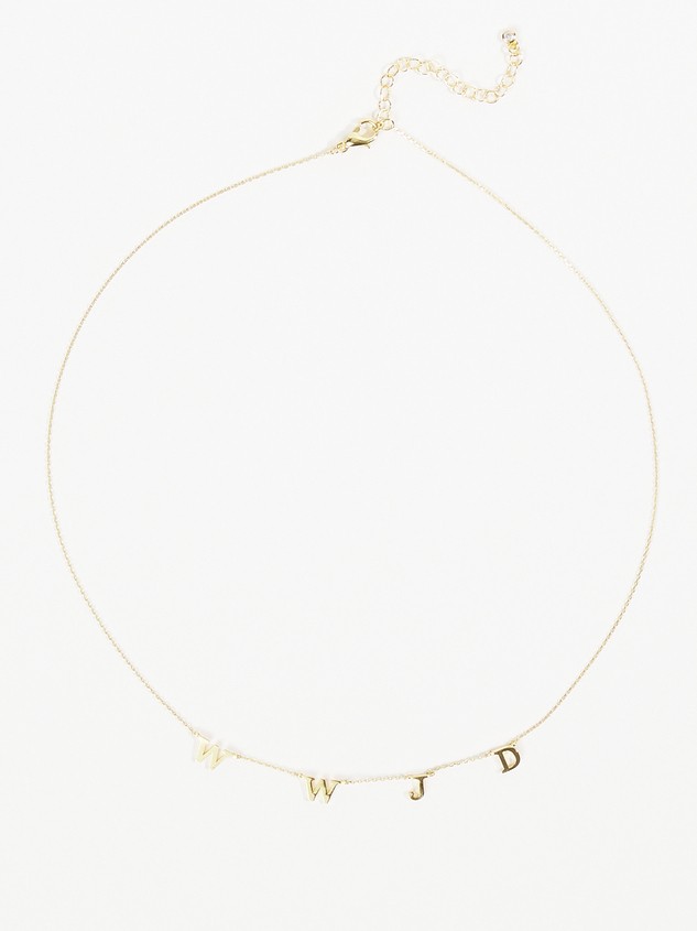18K Gold WWJD Charm Necklace - ARULA