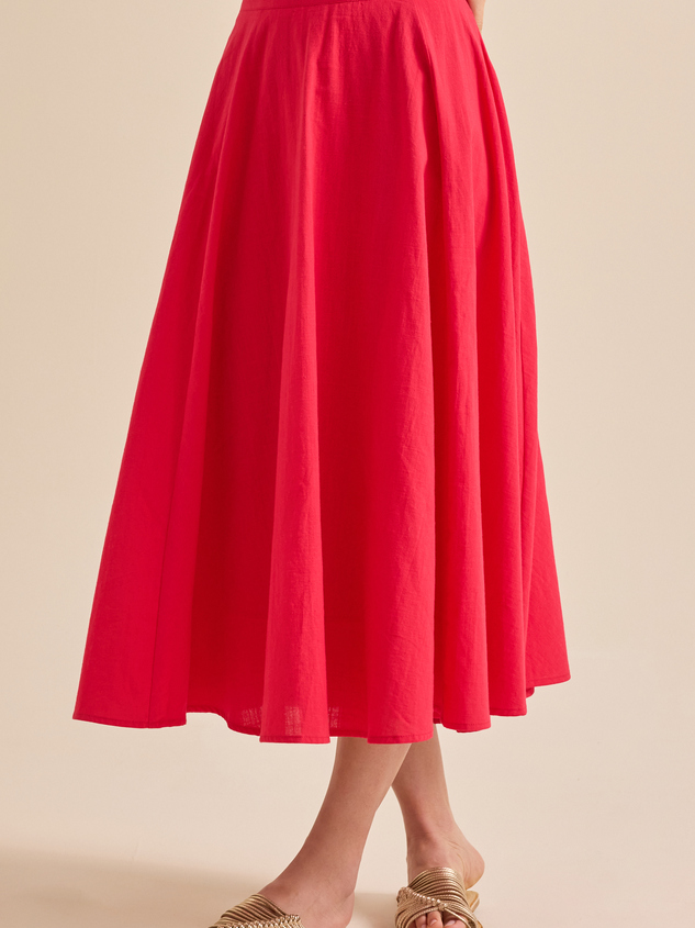 Grace Linen Midi Skirt Detail 3 - ARULA