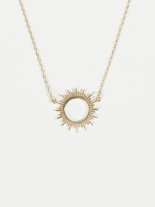 Open Sun Burst Charm Necklace - ARULA