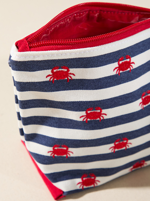 Embroidered Crabs Pouch - ARULA