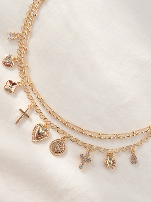 Bubble Charm Dangle Layered Necklace - ARULA