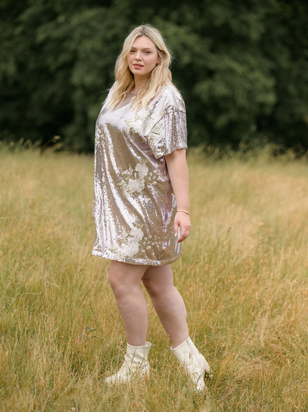 Sequin Rose Dress - ARULA
