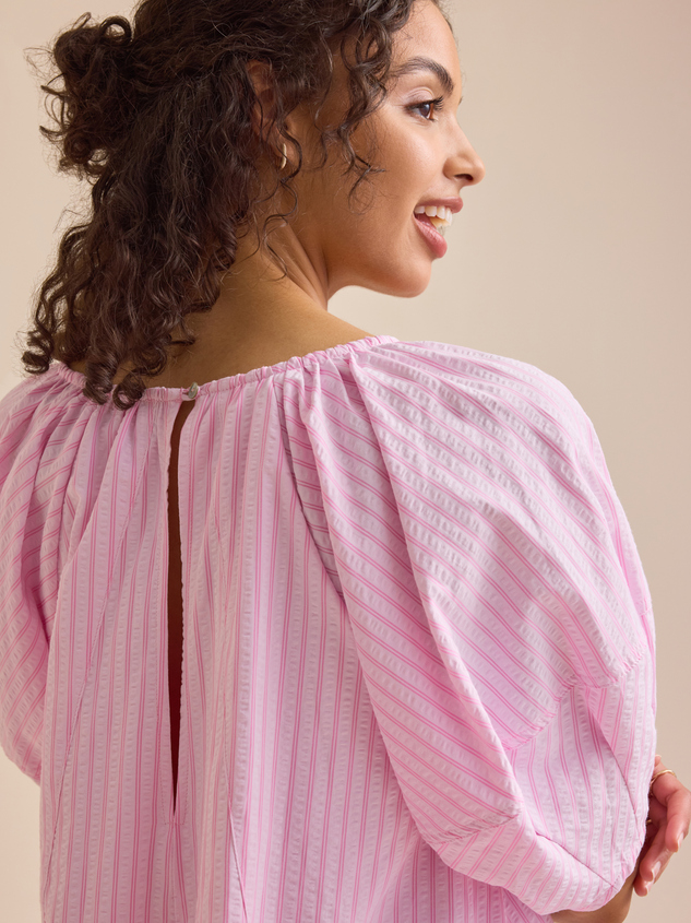 Posie Striped Romper Detail 6 - ARULA