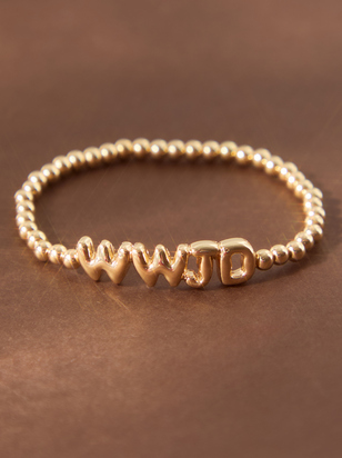 WWJD Gold Bead Bracelet - ARULA - 