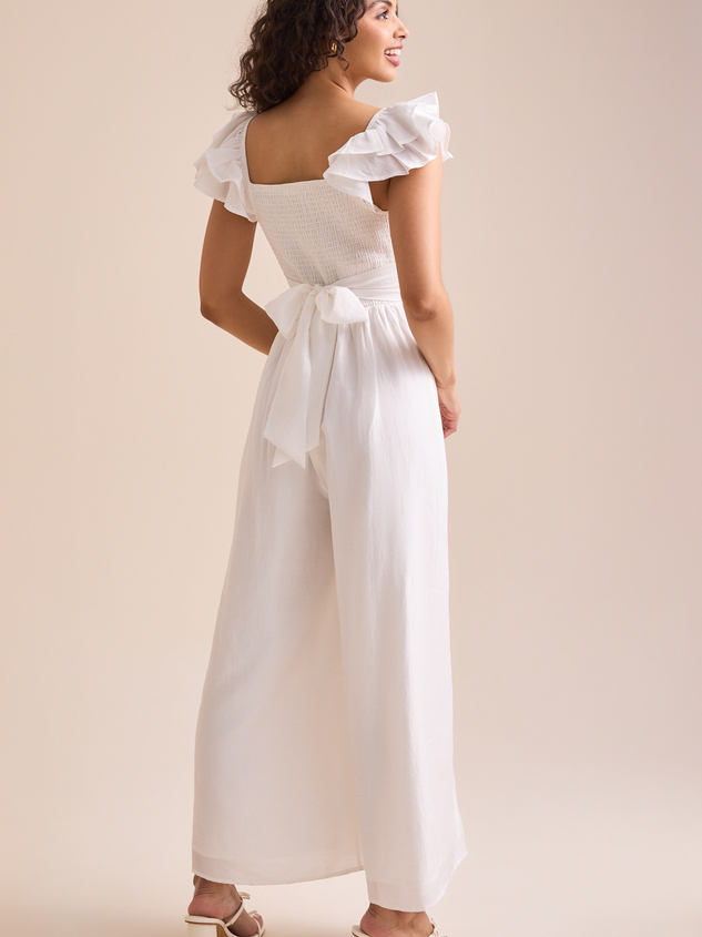 Monroe Flutter Sleeve Jumpsuit Detail 5 - ARULA