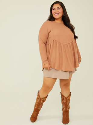 Huxley Waffle Long Sleeve Top - ARULA