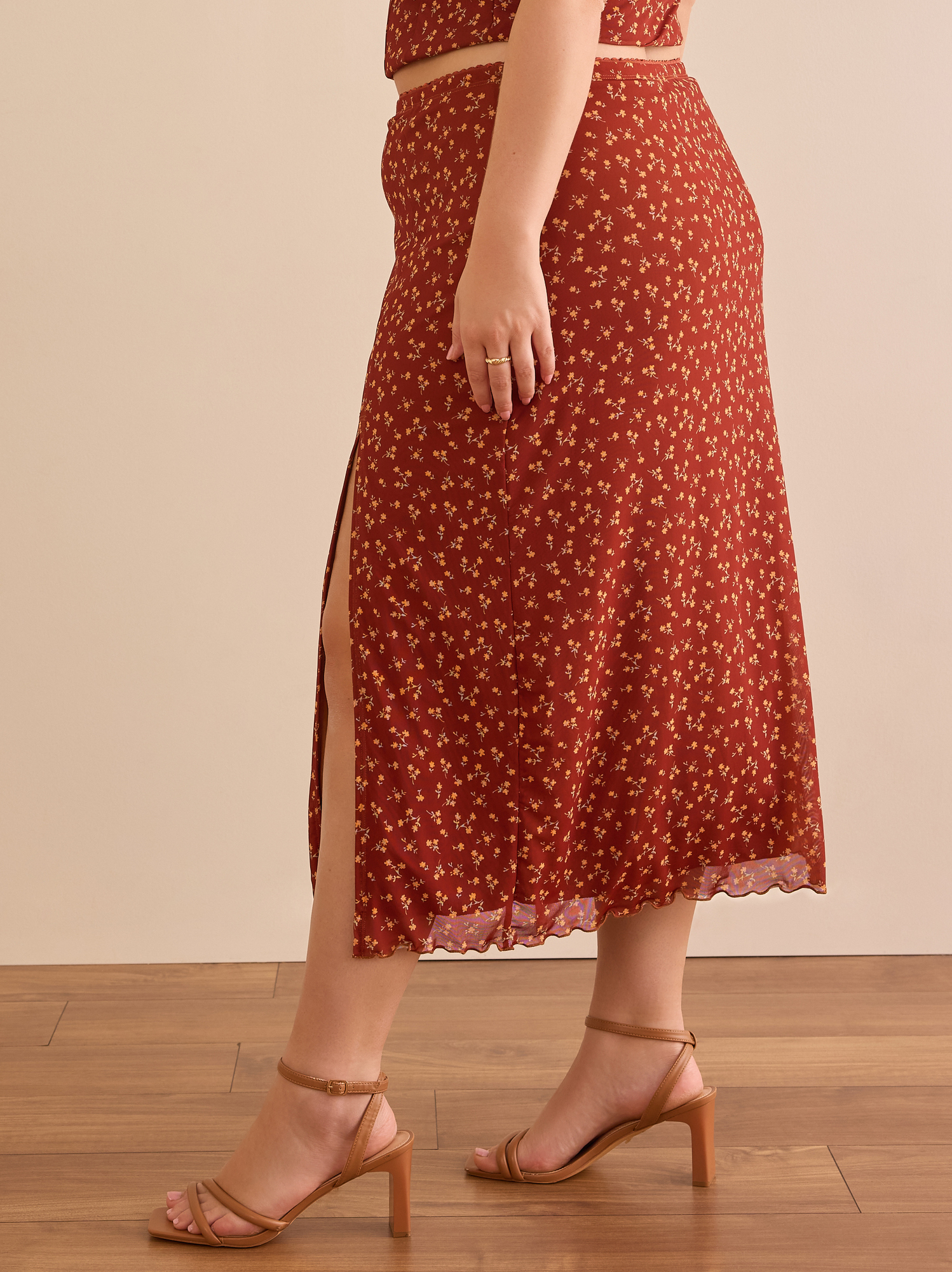 Rust midi skirt on sale
