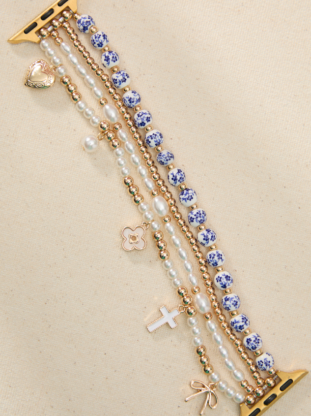 Blue Charmed Watch Band Detail 2 - ARULA