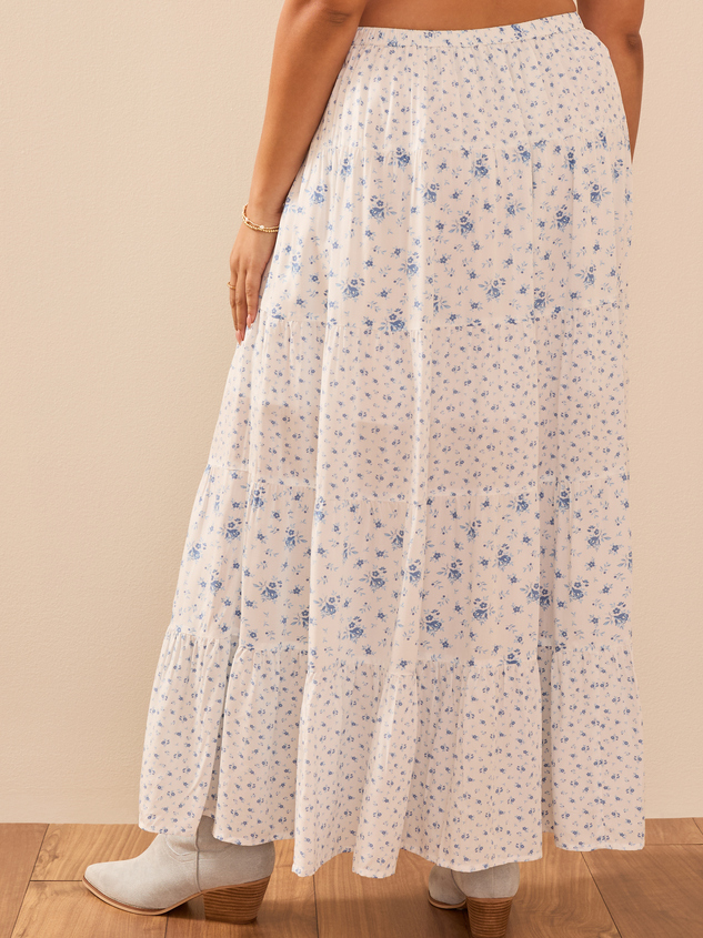 Maia Floral Midi Skirt Detail 5 - ARULA
