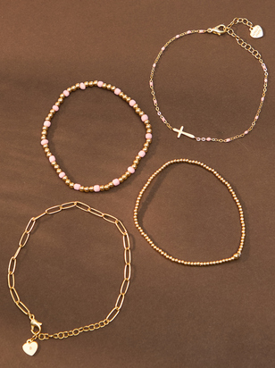 Gold Cross Bracelet Set - ARULA