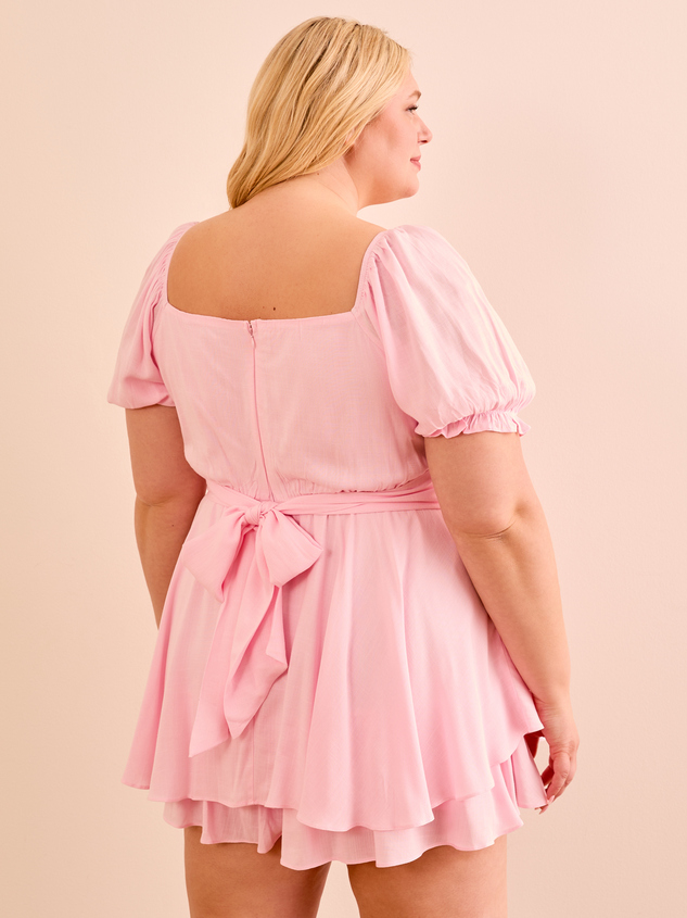 Haisley Double Layered Romper in Pink | Arula