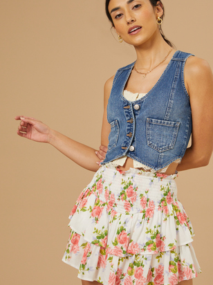 Gracelynn Smocked Floral Skirt - ARULA