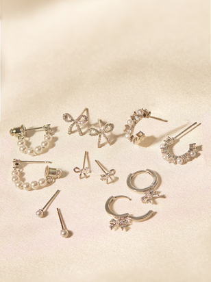 Bow Mini Hoop Earring Set - ARULA - 